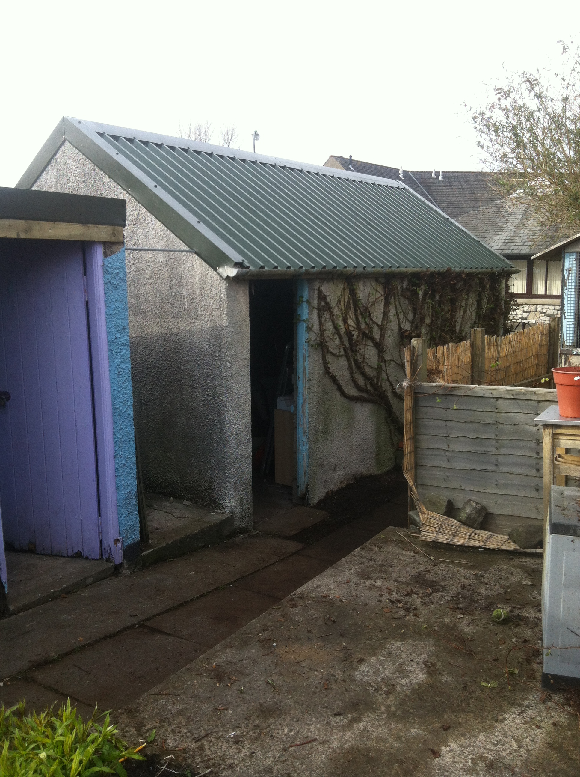 Garage Roof Refurbishment Asbestos Corrugated Cement Box Profile Sheets